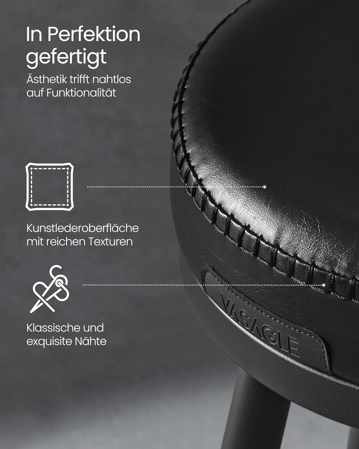 Set od 2 barske stolice iz EKHO kolekcije, 54 x 54 x 91 cm, crne | VASAGLE-VASAGLE-Vita Home