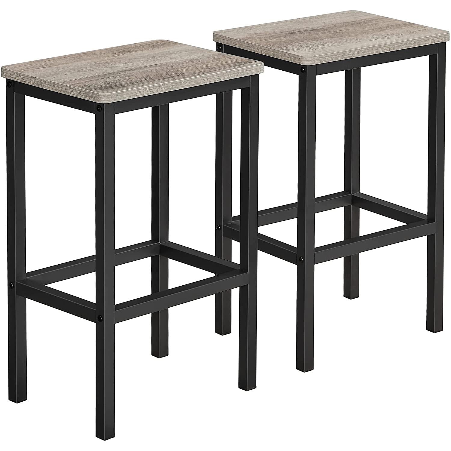 Set od 2 barske stolice, kuhinjske stolice 40 x 65 x 30 cm, sivo-crna | VASAGLE-vitahome.hr