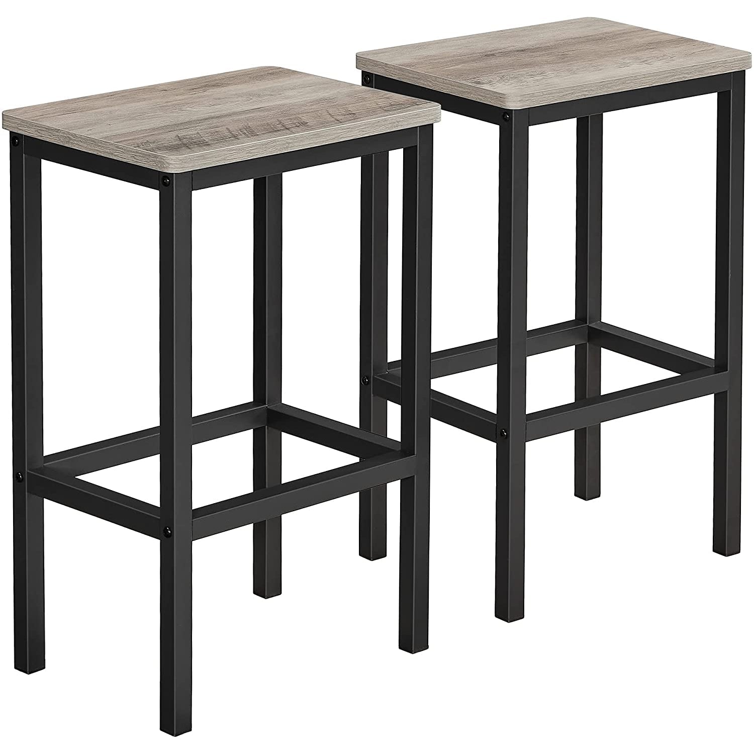 Set od 2 barske stolice, kuhinjske stolice 40 x 65 x 30 cm, sivo-crna | VASAGLE-vitahome.hr