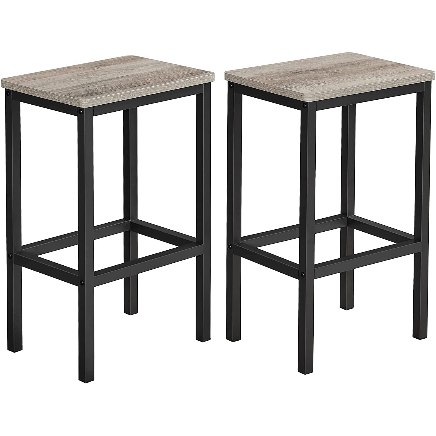 Set od 2 barske stolice, kuhinjske stolice 40 x 65 x 30 cm, sivo-crna | VASAGLE-vitahome.hr
