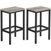 Set od 2 barske stolice, kuhinjske stolice 40 x 65 x 30 cm, sivo-crna | VASAGLE-vitahome.hr