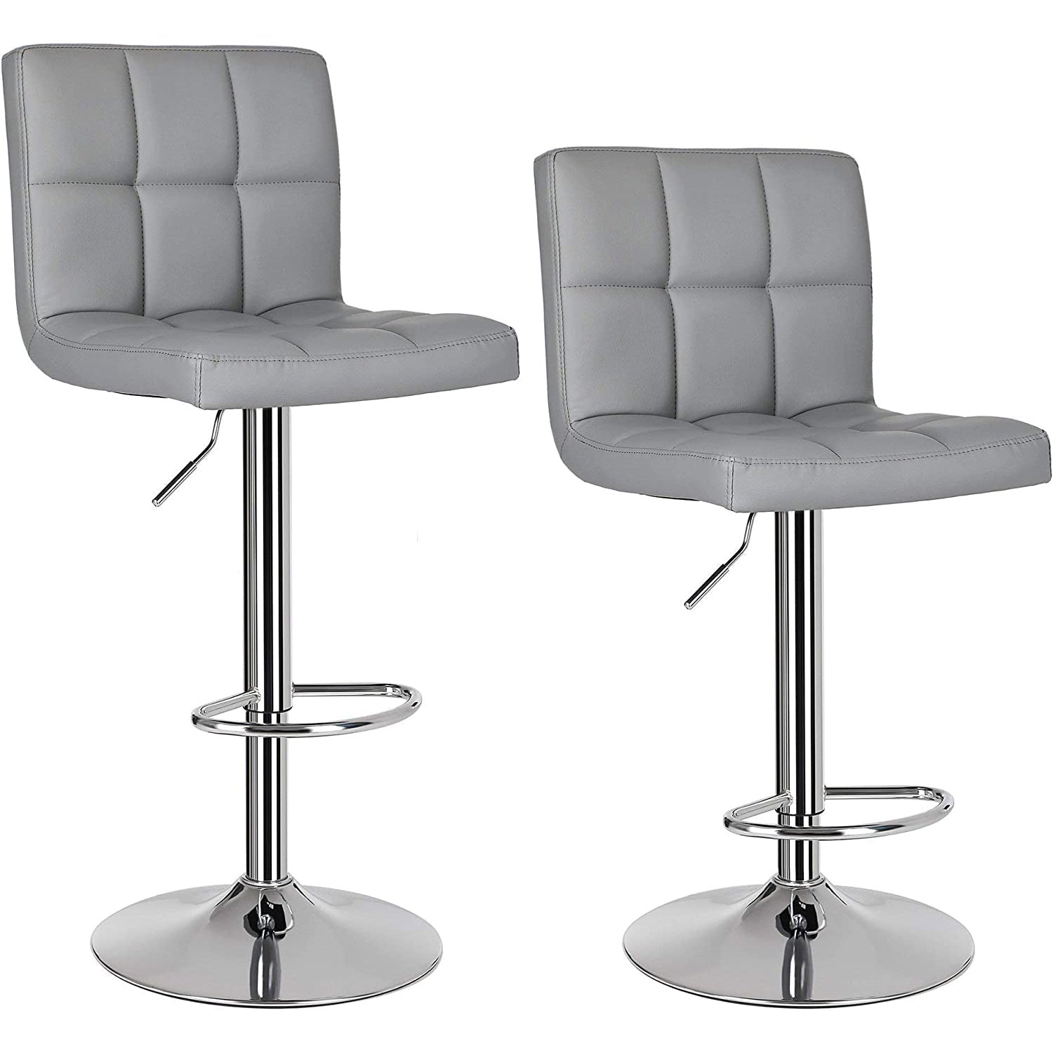 Set od 2 barske stolice, podesive po visini, okretne za 360°, sive | SONGMICS-vitahome.hr