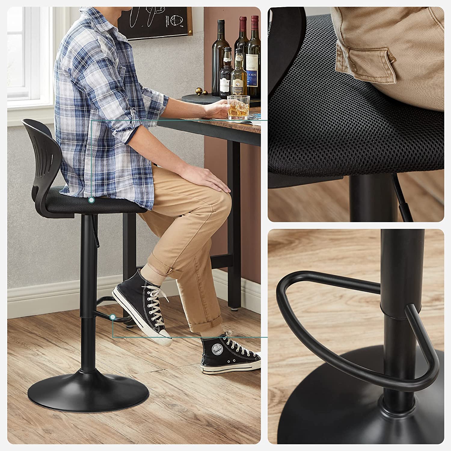 Set od 2 barske stolice podesive visine | SONGMICS-vitahome.hr