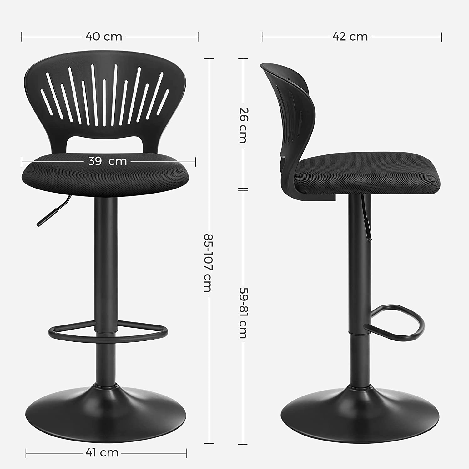 Set od 2 barske stolice podesive visine | SONGMICS-vitahome.hr
