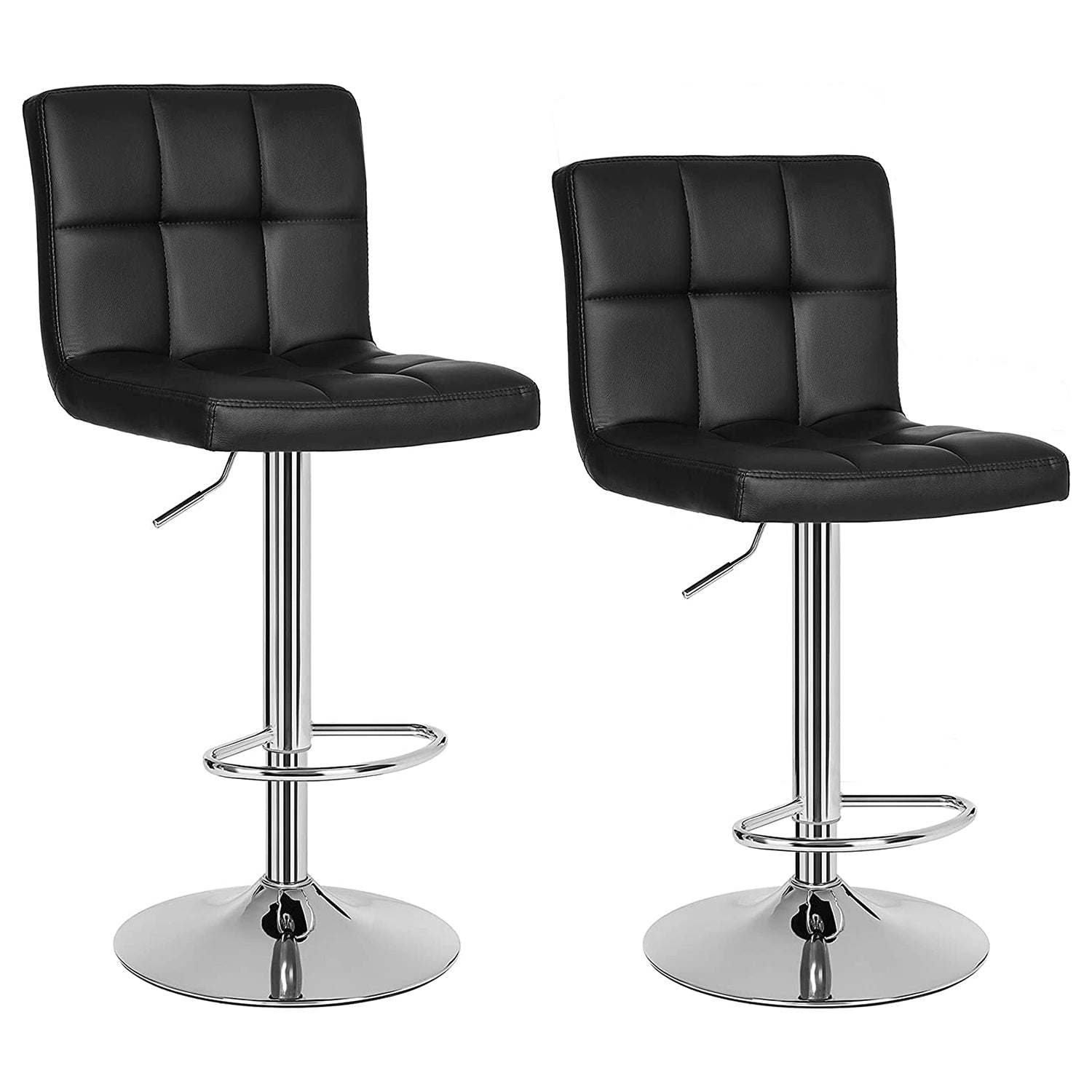 Set od 2 barske stolice, podesive visine, umjetna koža, crna | SONGMICS-vitahome.hr