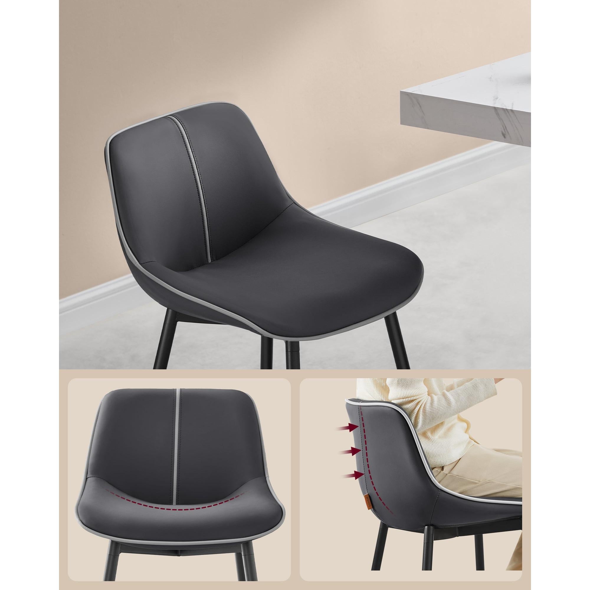 Set od 2 barske stolice s ergonomskim naslonom , visina sjedala 73 cm, crna | VASAGLE-vitahome.hr