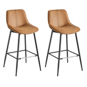 Set od 2 barske stolice s ergonomskim naslonom , visina sjedala 73 cm, smeđe | VASAGLE-vitahome.hr