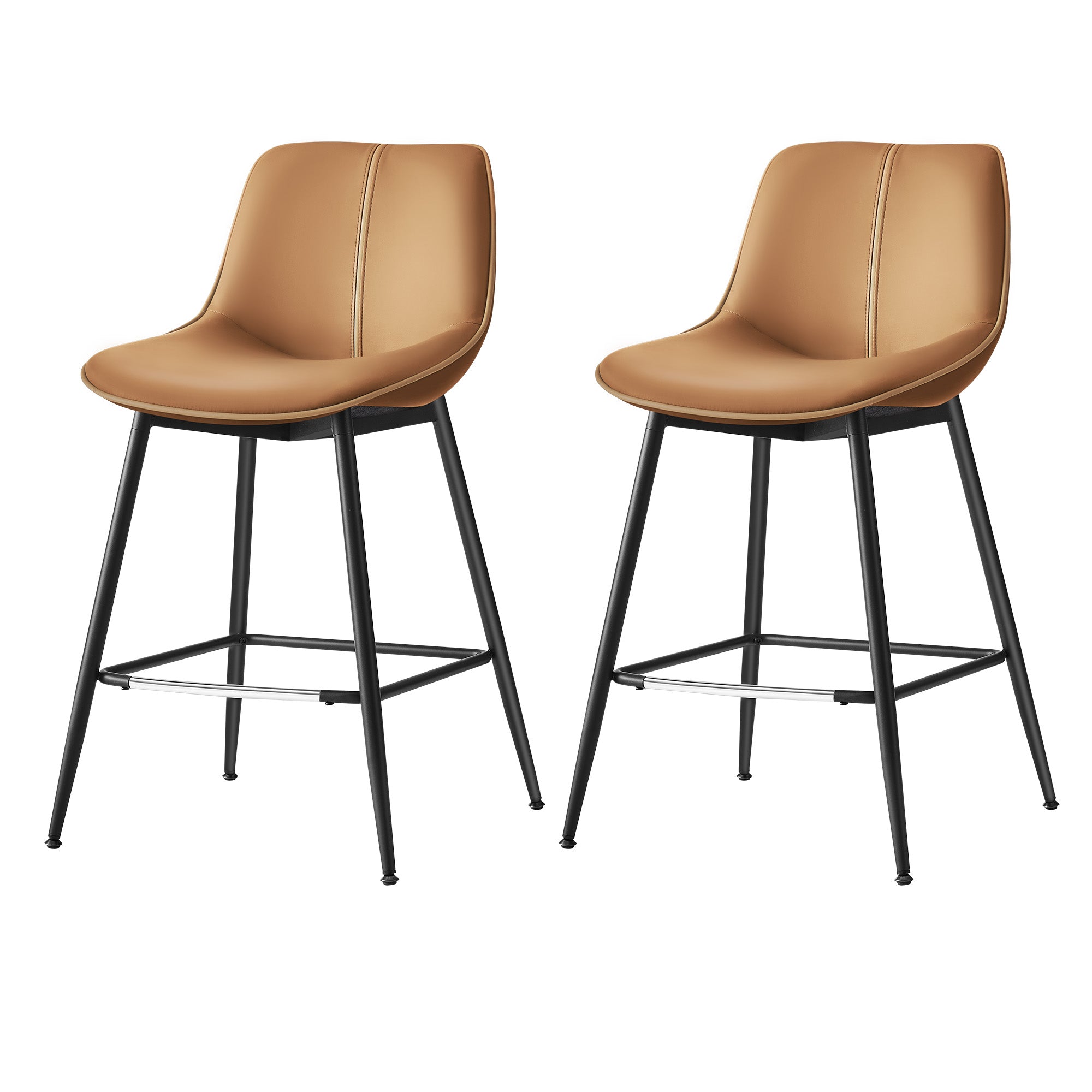 Set od 2 barske stolice s ergonomskim naslonom za leđa, visne 62 cm, smeđe | VASAGLE-vitahome.hr