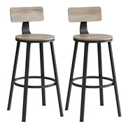 Set od 2 barske stolice s naslonima, visine 73 cm, smeđe i crne boje | VASAGLE-vitahome.hr