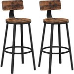 Set od 2 barske stolice s naslonom, 73,2 cm, rustikalno smeđe i crne boje | VASAGLE-vitahome.hr