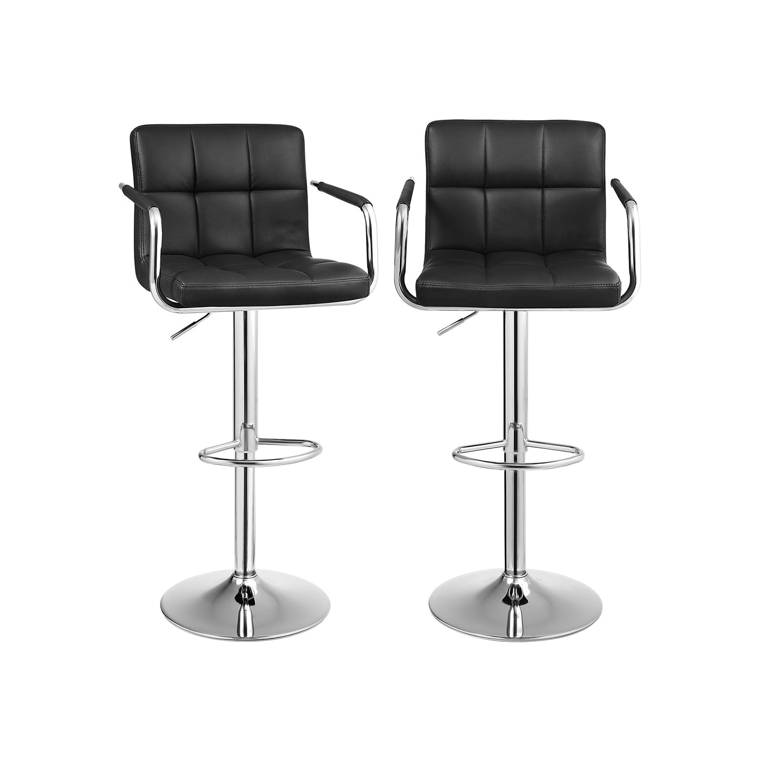 Set od 2 barske stolice s rukonaslonima , podesive po visi, crne | SONGMICS-vitahome.hr