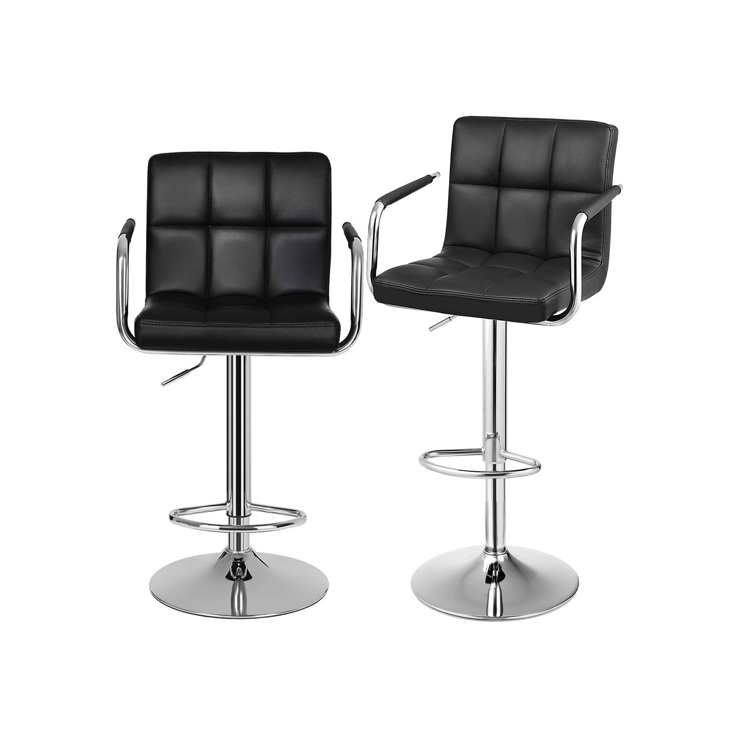 Set od 2 barske stolice s rukonaslonima , podesive po visi, crne | SONGMICS-vitahome.hr