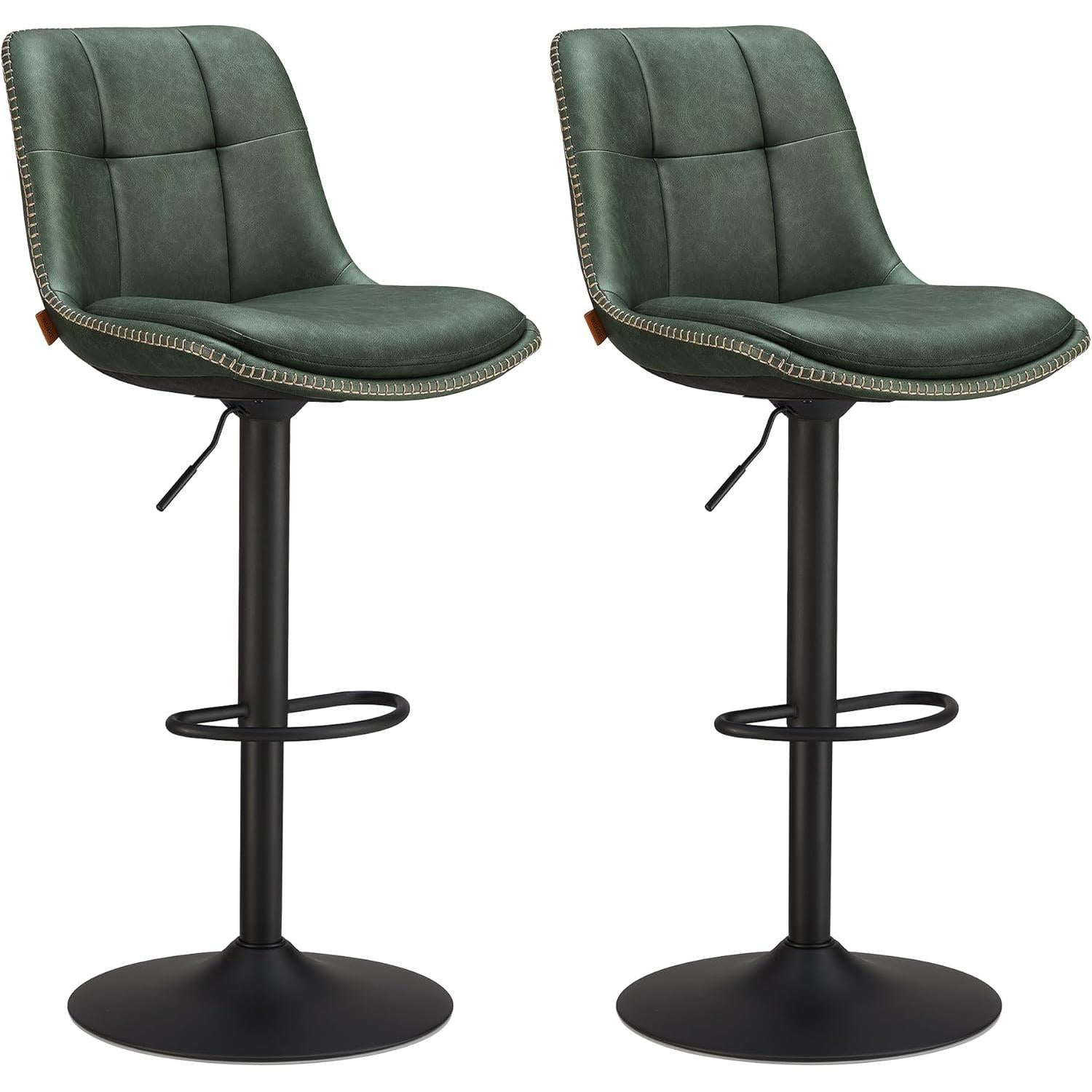 Set od 2 barske stolice sa naslonom, 44 x 48 x (90-112) cm, šumsko zelena | VASAGLE-VASAGLE-Vita Home