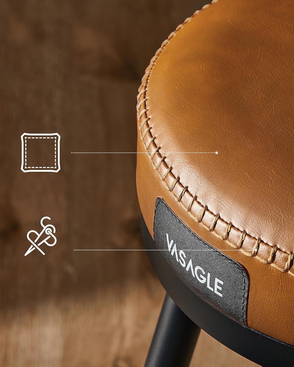 Set od 2 barske stolice sa naslonom, visine 65 cm, smeđe boje | VASAGLE-VASAGLE-Vita Home