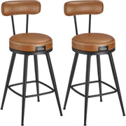 Set od 2 barske stolice sa naslonom, visine 65 cm, smeđe boje | VASAGLE-VASAGLE-Vita Home