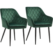 Set od 2 blagovaonske stolice s naslonima, nosivosti do 110kg, zelene-SONGMICS-Vita Home