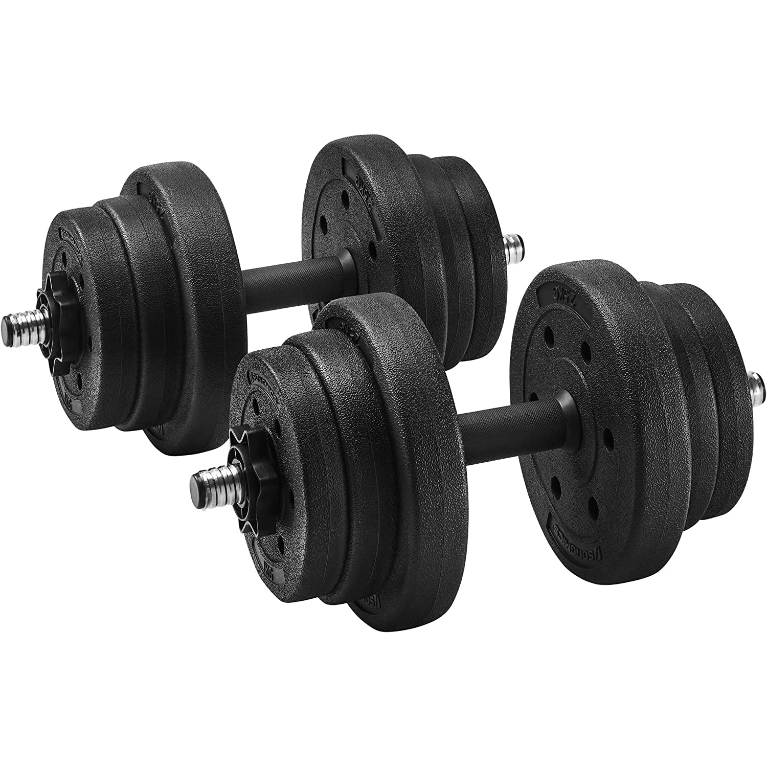 Set od 2 bučice, 2 x 10 kg, podesive težine, crne | SONGMICS-vitahome.hr