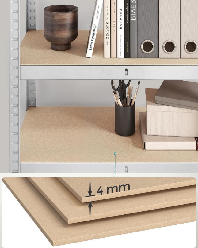 Set od 2 čelične police nosivosti od po 130kg, 160x80x40cm, srebrne | SONGMICS-SONGMICS-Vita Home