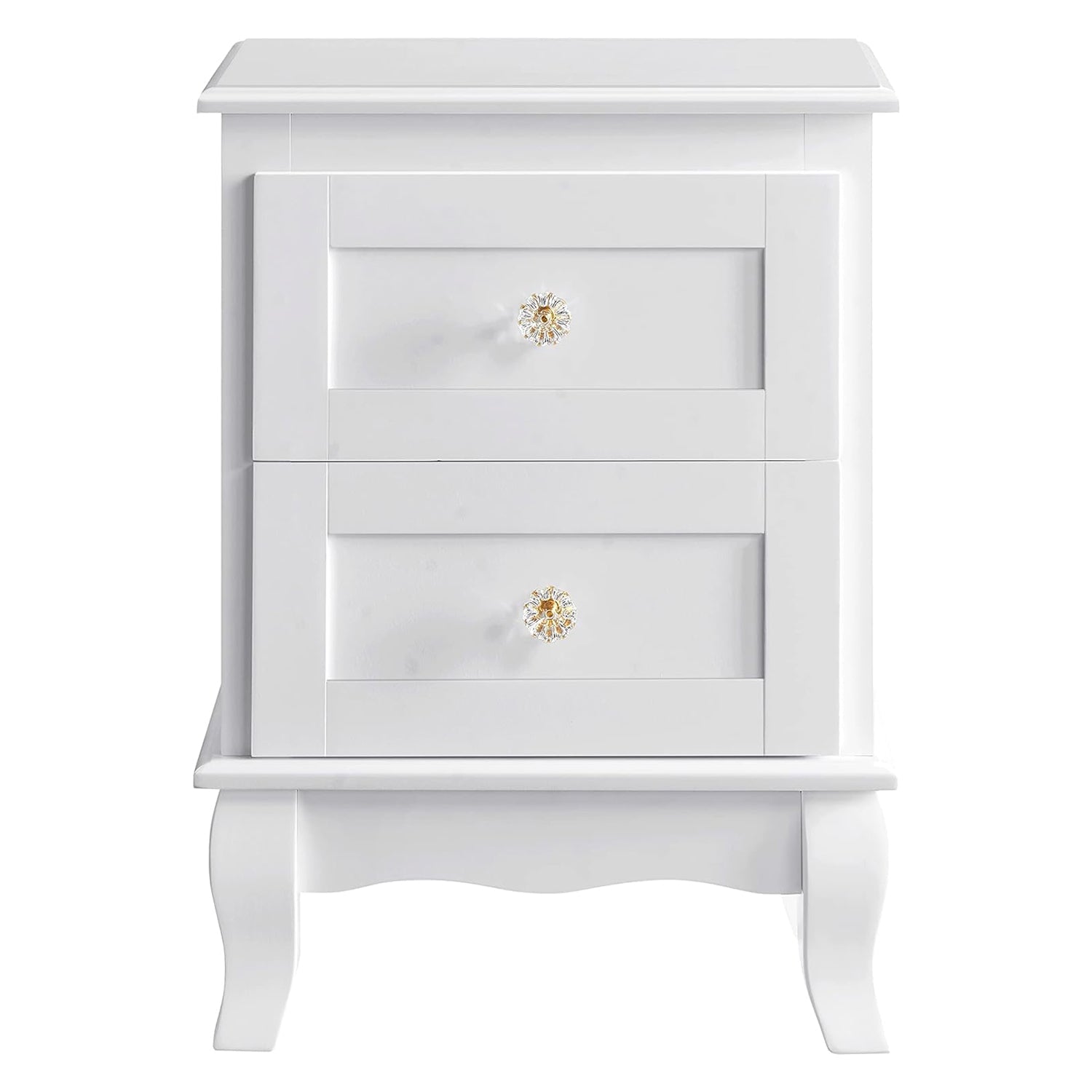 Set od 2 drvena noćna ormarića, 38,5 x 52,5 x 30,5 cm, bijeli | VASAGLE-vitahome.hr