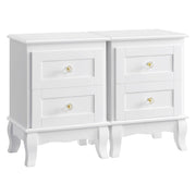 Set od 2 drvena noćna ormarića, 38,5 x 52,5 x 30,5 cm, bijeli | VASAGLE-vitahome.hr