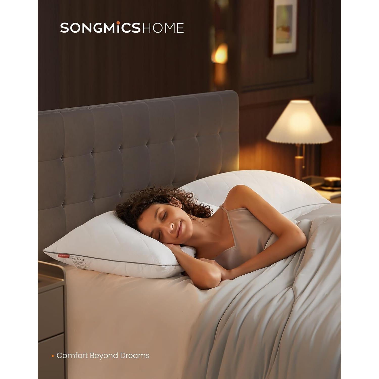 Set od 2 dvostrana jastuka, perivi u perilici, 74 x 48 cm, bijeli | SONGMICS-vitahome.hr