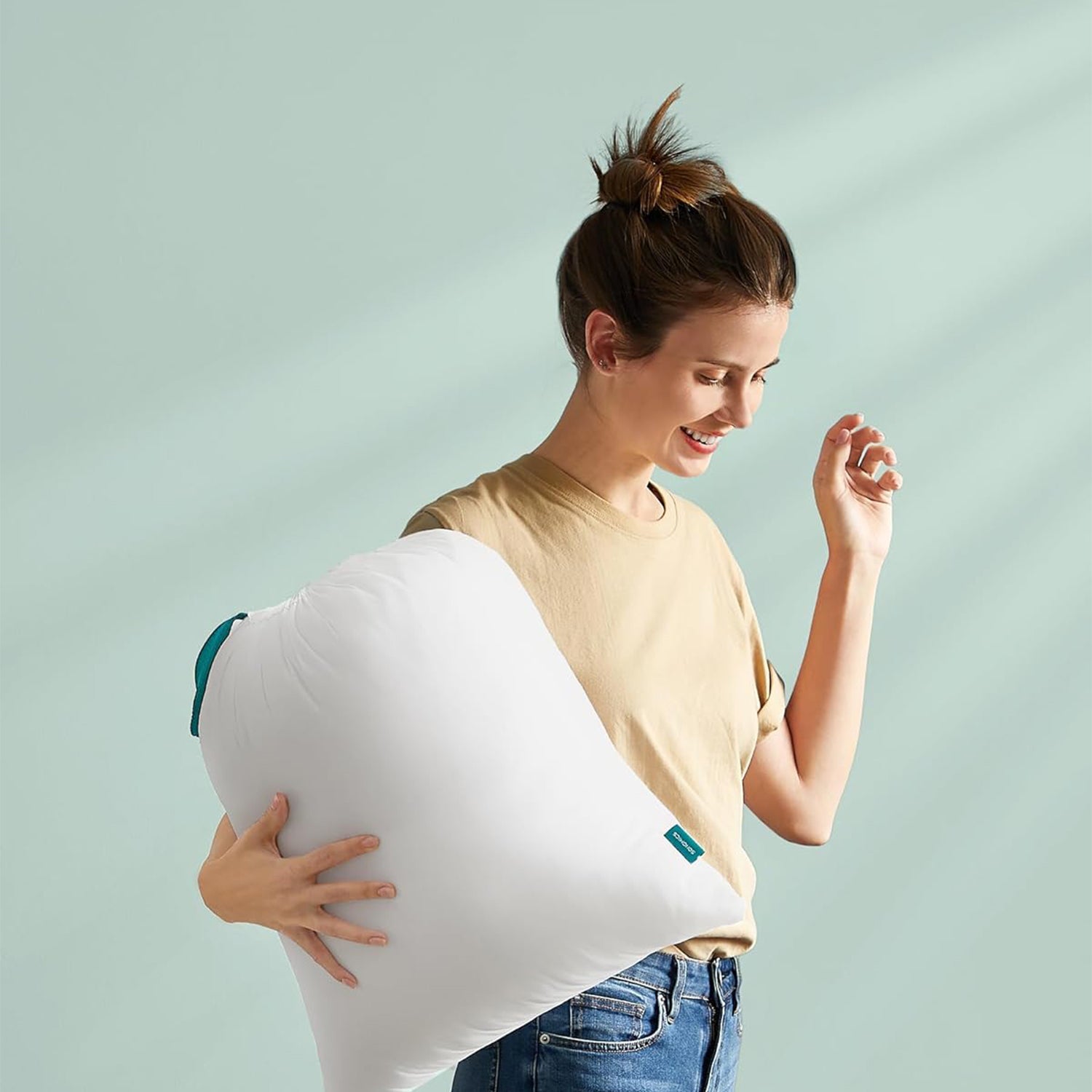 Set od 2 jastuka 40 x 80 cm, perivi u perilici na 60 °, pahuljasto bijeli | SONGMICS-vitahome.hr