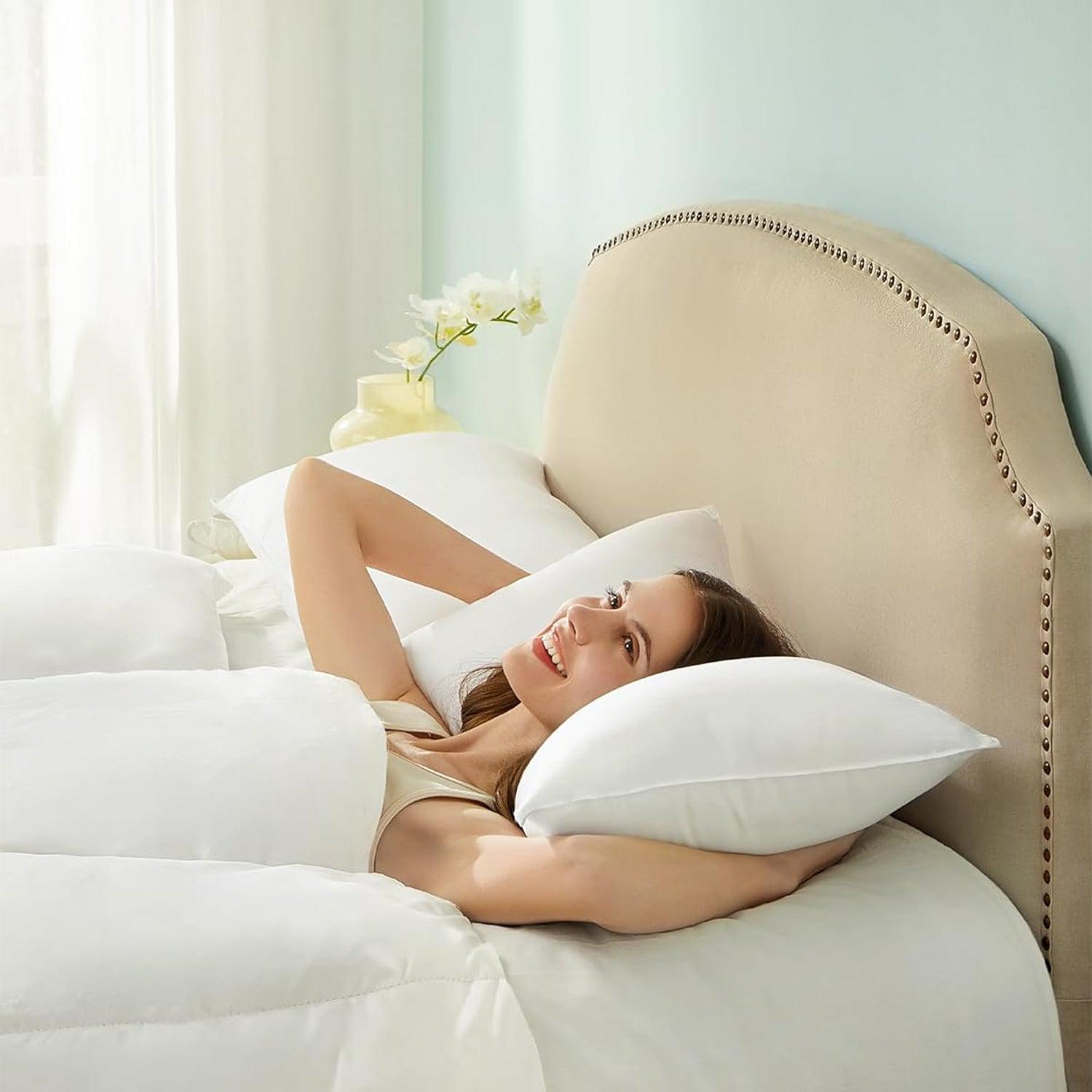 Set od 2 jastuka 40 x 80 cm, perivi u perilici na 60 °, pahuljasto bijeli | SONGMICS-vitahome.hr
