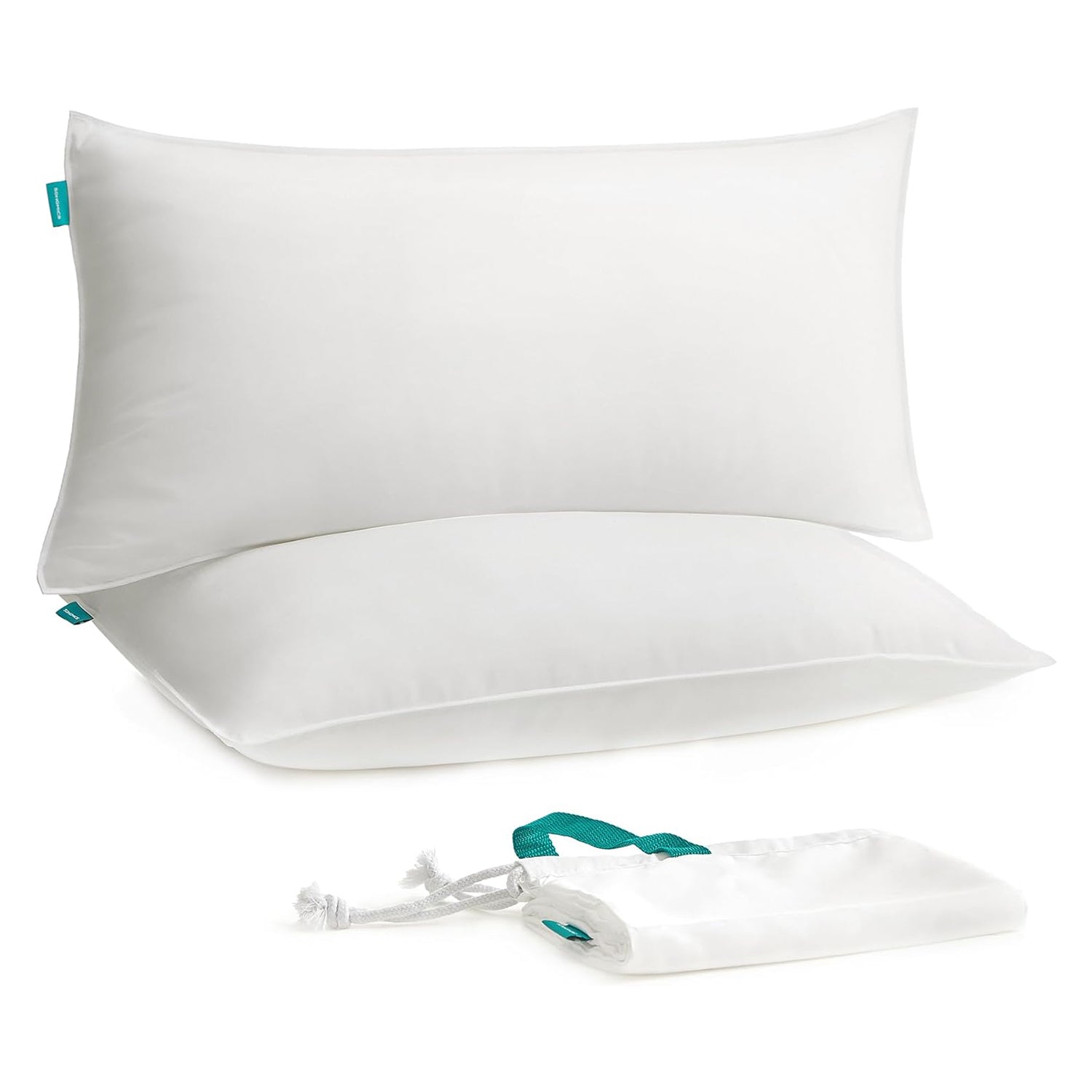 Set od 2 jastuka 40 x 80 cm, perivi u perilici na 60 °, pahuljasto bijeli | SONGMICS-vitahome.hr