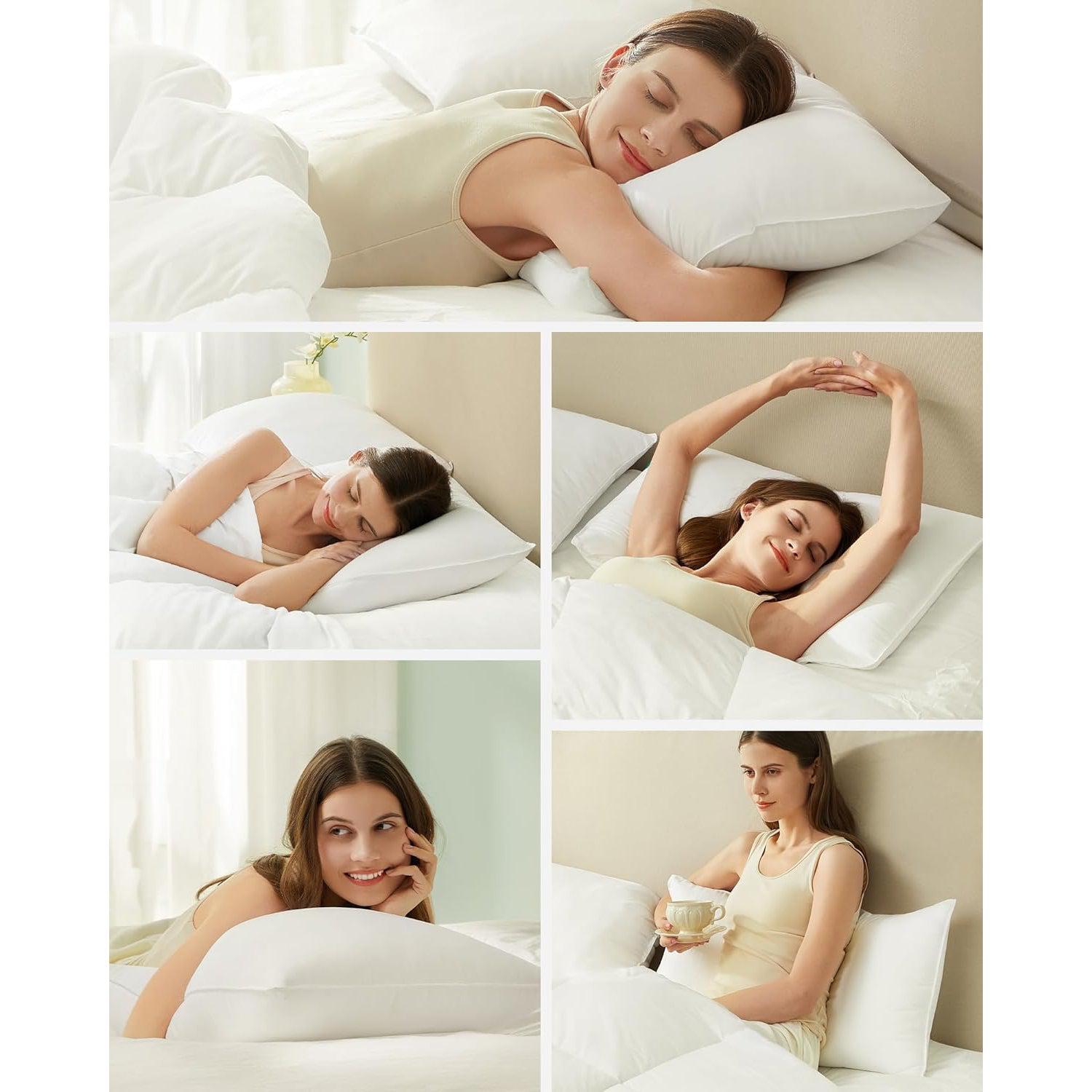 Set od 2 jastuka 40 x 80 cm, perivi u perilici na 60 °, pahuljasto bijeli | SONGMICS-vitahome.hr