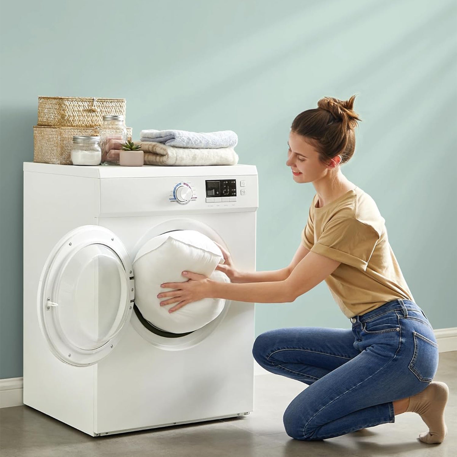 Set od 2 jastuka 80 x 80 cm, perivi u perilici na 60°, pahuljasto bijeli | SONGMICS-vitahome.hr