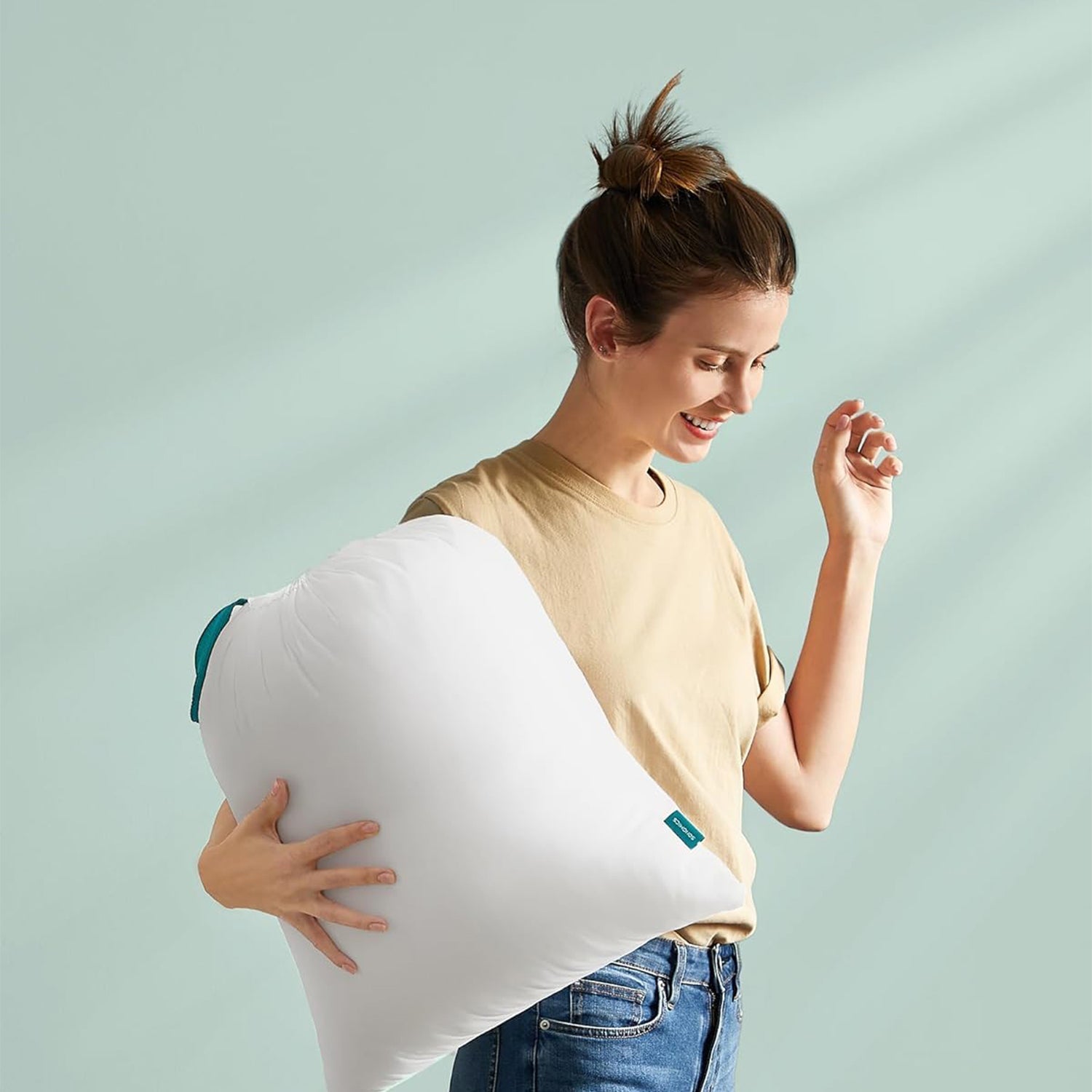 Set od 2 jastuka 80 x 80 cm, perivi u perilici na 60°, pahuljasto bijeli | SONGMICS-vitahome.hr