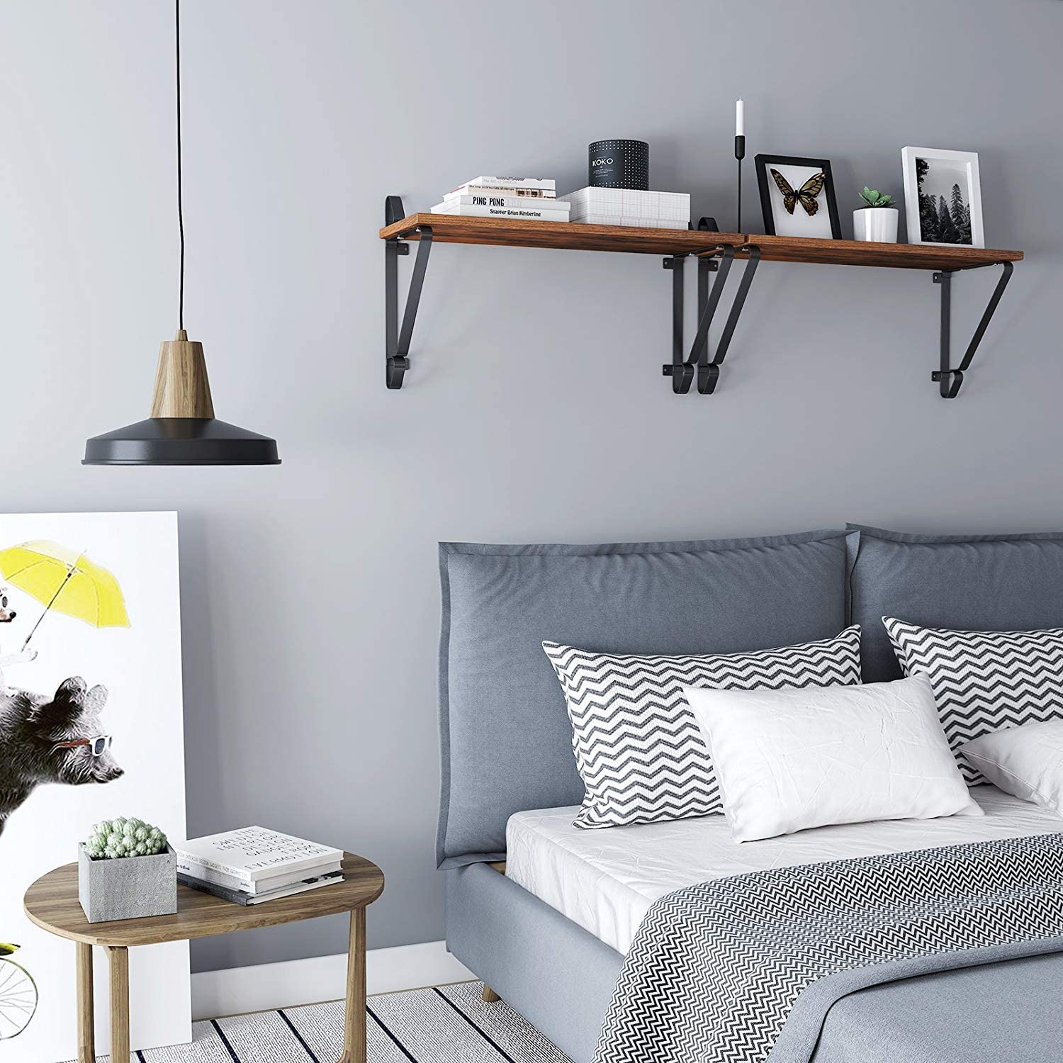 Set od 2 komada zidnih polica, set plutajućih polica, 60 x 20 x 33 cm, smeđe | VASAGLE-vitahome.hr