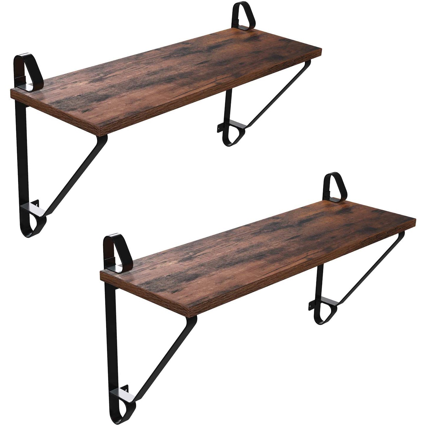 Set od 2 komada zidnih polica, set plutajućih polica, 60 x 20 x 33 cm, smeđe | VASAGLE-vitahome.hr