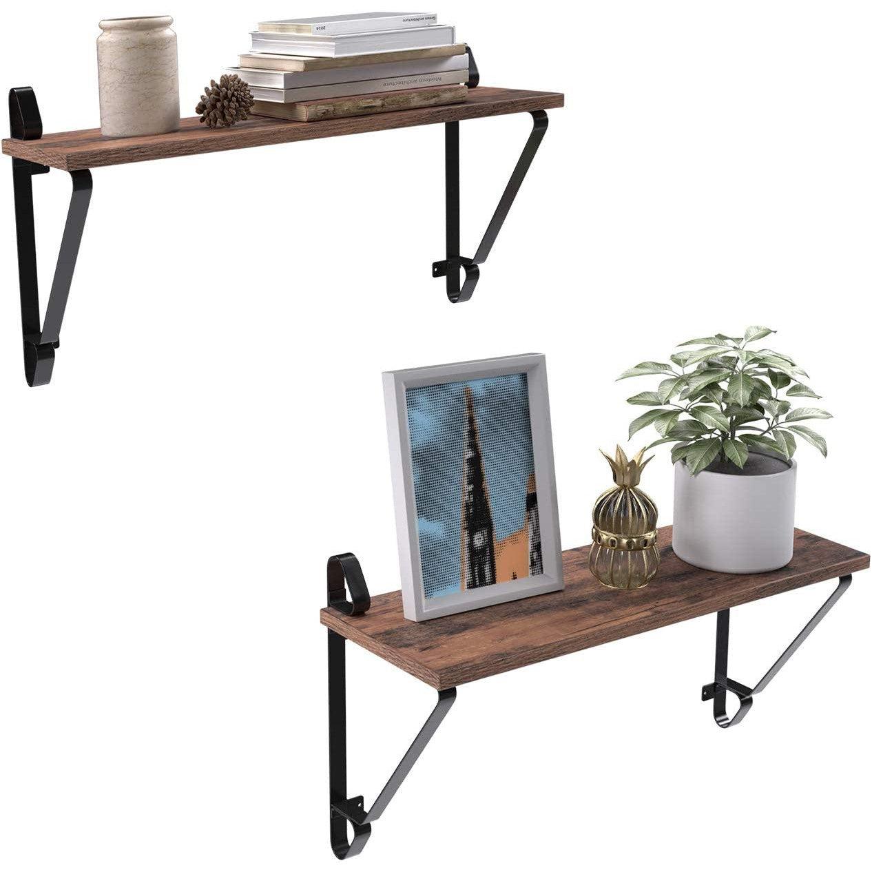 Set od 2 komada zidnih polica, set plutajućih polica, 60 x 20 x 33 cm, smeđe | VASAGLE-vitahome.hr