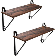Set od 2 komada zidnih polica, set plutajućih polica, 60 x 20 x 33 cm, smeđe | VASAGLE-vitahome.hr