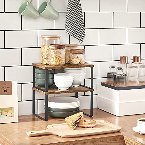 Set od 2 kuhinjska stalka, organizator za kuhinju, držači za začine, smeđe-crni | SONGMICS-vitahome.hr