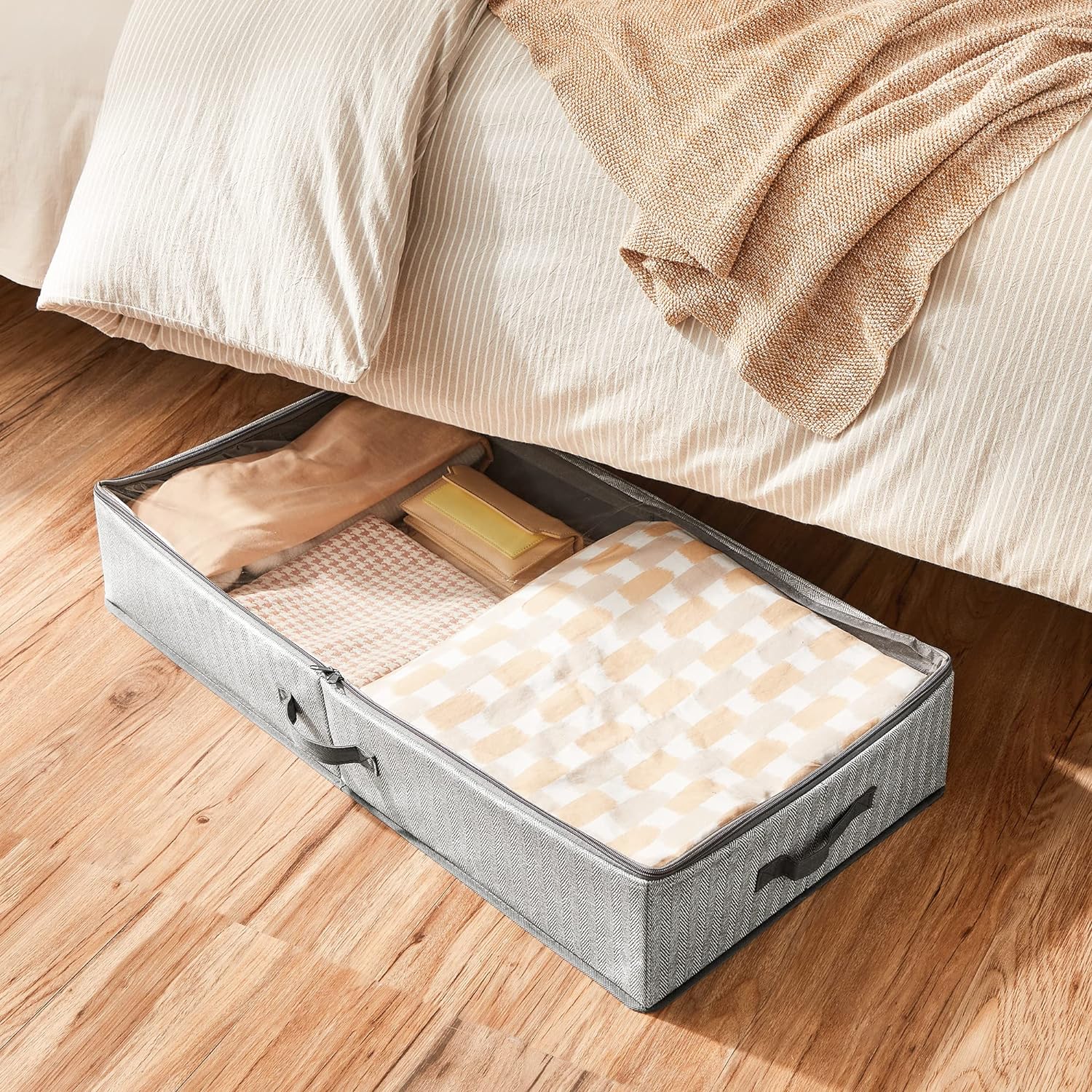 Set od 2 kutije za pohranu s patentnim zatvračem, 82 x 40 x 15 cm, sive | SONGMICS-vitahome.hr