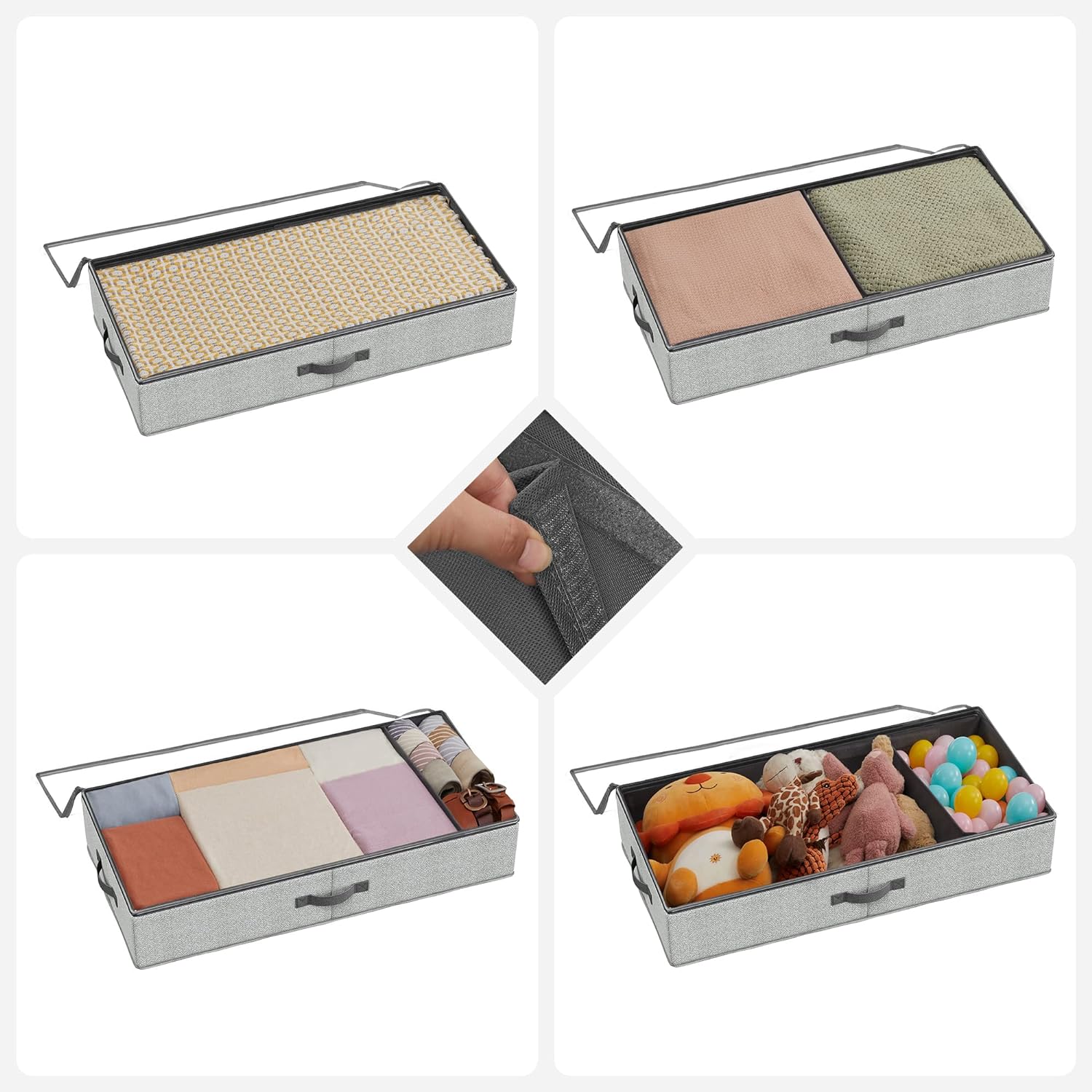 Set od 2 kutije za pohranu s patentnim zatvračem, 82 x 40 x 15 cm, sive | SONGMICS-vitahome.hr