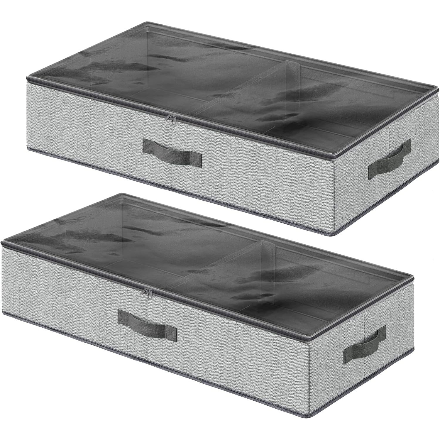 Set od 2 kutije za pohranu s patentnim zatvračem, 82 x 40 x 15 cm, sive | SONGMICS-vitahome.hr