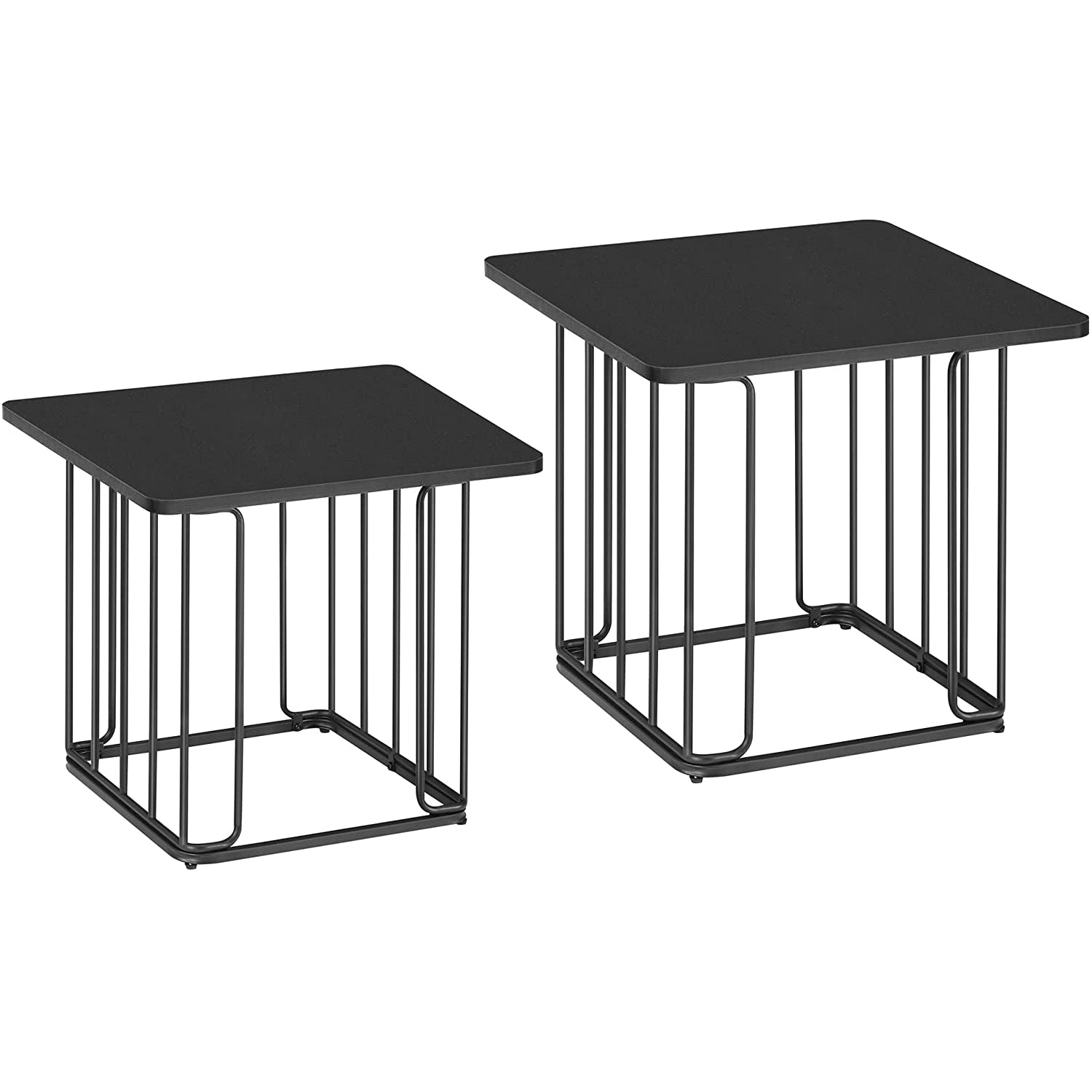 Set od 2 mala stolića, stolići za kavu, pomočni stolići, crni | VASAGLE-vitahome.hr