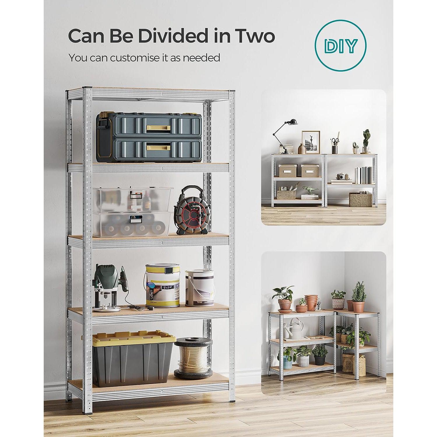 Set od 2 metalna regala za odlaganje na 5 razina, 180 x 90 x 40 cm, srebrna | SONGMICS-vitahome.hr