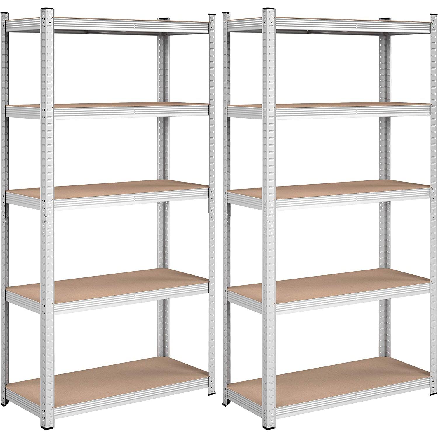Set od 2 metalna regala za odlaganje na 5 razina, 180 x 90 x 40 cm, srebrna | SONGMICS-vitahome.hr