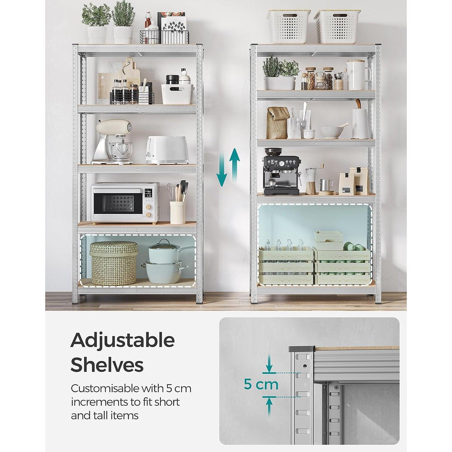Set od 2 metalna regala za odlaganje na 5 razina, 180 x 90 x 40 cm, srebrna | SONGMICS-vitahome.hr