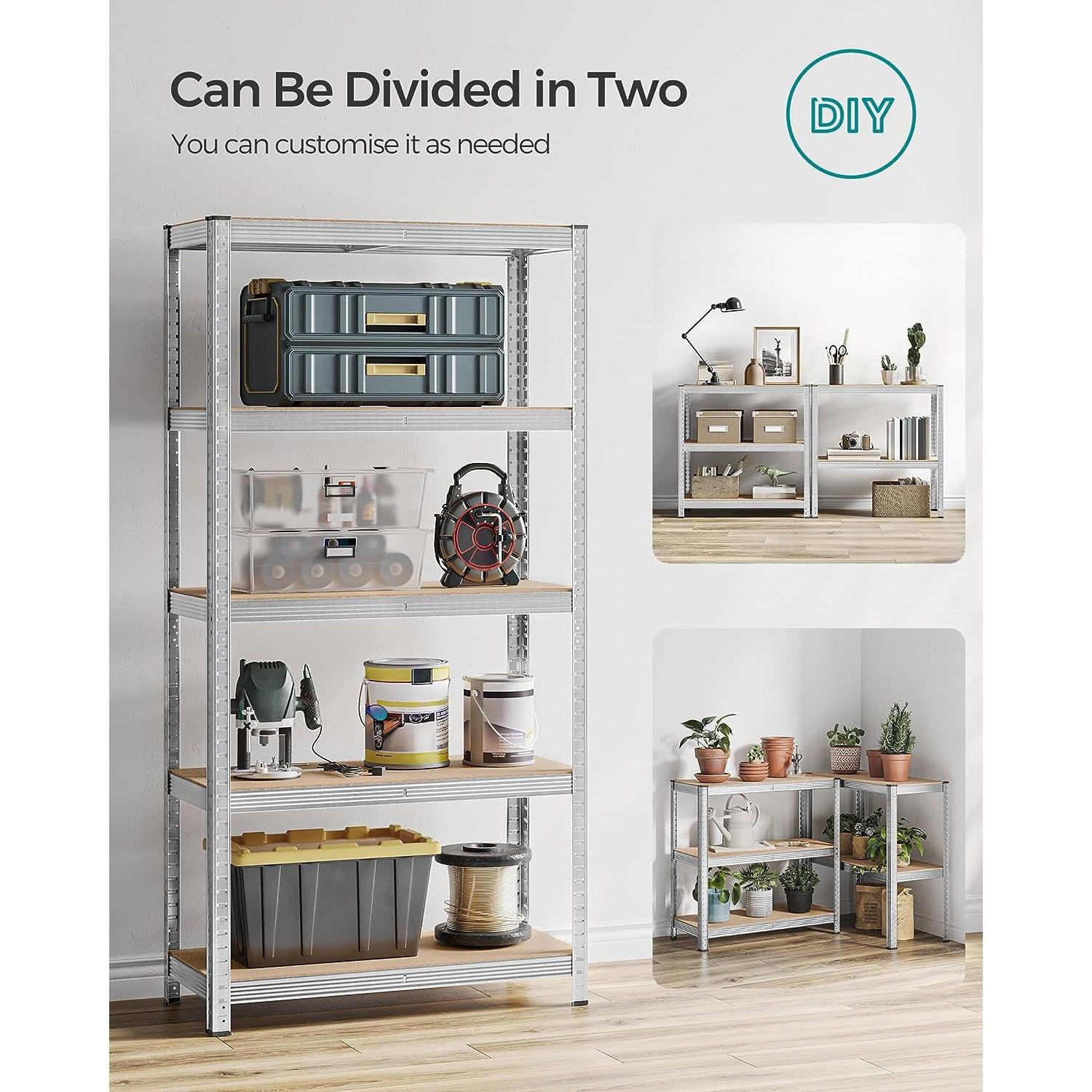 Set od 2 metalna regala za odlaganje na 5 razina, 180 x 90 x 40 cm, srebrna | SONGMICS-vitahome.hr