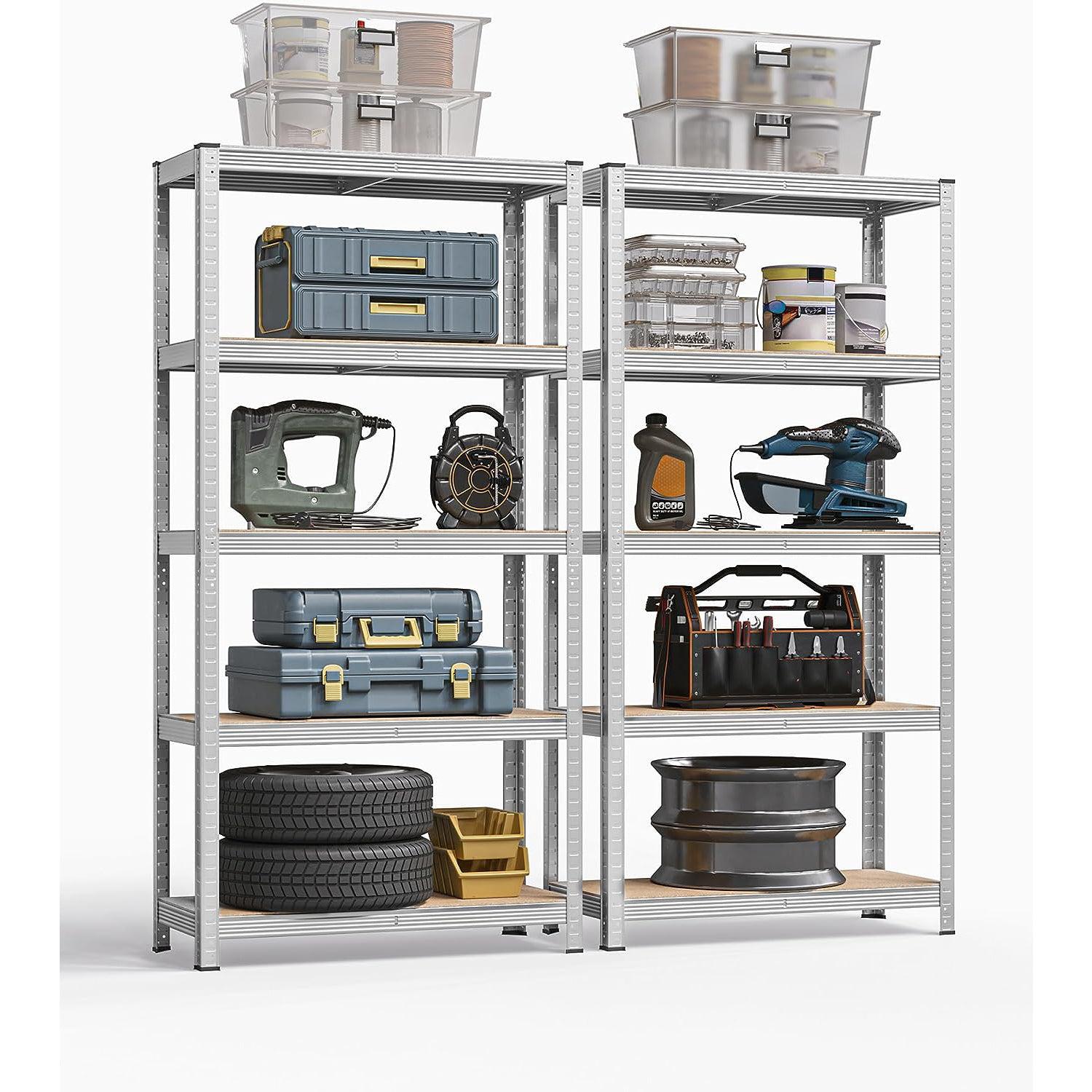 Set od 2 metalna regala za odlaganje na 5 razina, 180 x 90 x 40 cm, srebrna | SONGMICS-vitahome.hr