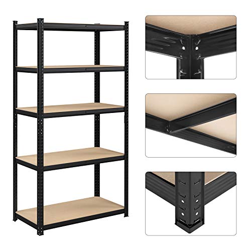 Set od 2 metalne police na 4 razine, nosivost 875 kg, 200 x 100 x 50 cm, crne | SONGMICS-vitahome.hr