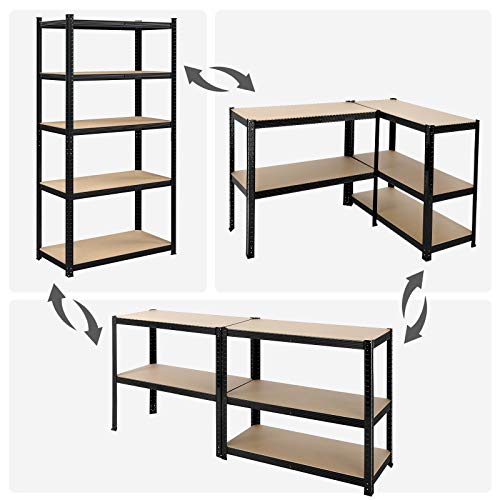 Set od 2 metalne police na 4 razine, nosivost 875 kg, 200 x 100 x 50 cm, crne | SONGMICS-vitahome.hr
