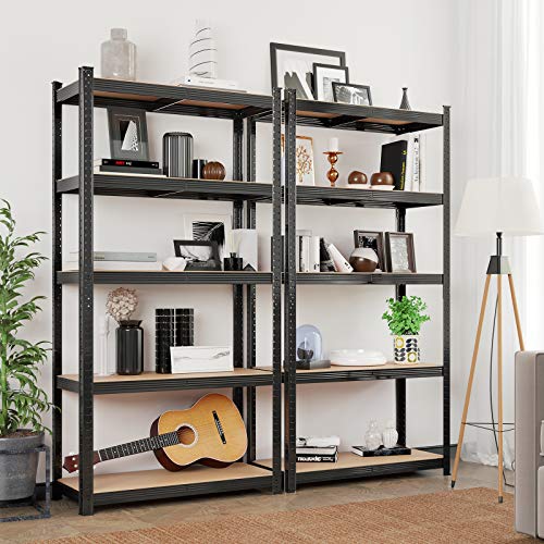 Set od 2 metalne police na 4 razine, nosivost 875 kg, 200 x 100 x 50 cm, crne | SONGMICS-vitahome.hr