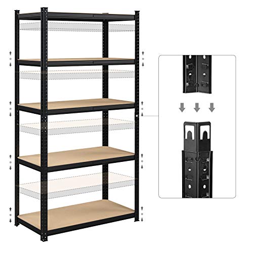 Set od 2 metalne police na 4 razine, nosivost 875 kg, 200 x 100 x 50 cm, crne | SONGMICS-vitahome.hr