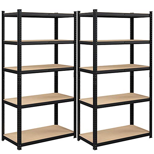 Set od 2 metalne police na 4 razine, nosivost 875 kg, 200 x 100 x 50 cm, crne | SONGMICS-vitahome.hr